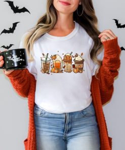 Comfort Colors Fall Coffee Pumpkin Shirt, Coffee Latte Shirt