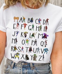 Marvel Alphabet Characters from A to Z Shirt, Disney Teacher T-shirt