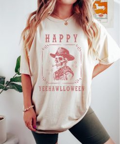 Happy Yeehawlloween T-Shirt, Spooky Skeleton Shirt