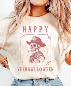 Happy Yeehawlloween T-Shirt, Spooky Skeleton Shirt