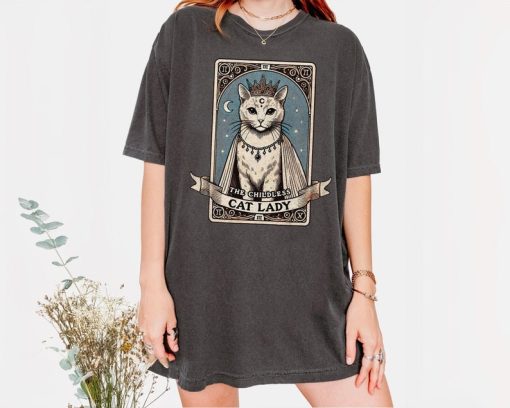 Tarot Card Shirt Childless Cat Lady Shirt Vote Kamala Tee Cat Lover