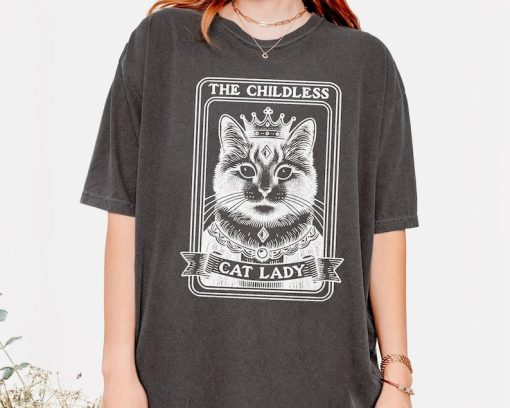 Tarot Card Shirt Childless Cat Lady for Kamala Shirt Cat Lover Gift