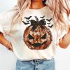 Pink and Orange Disco Ball Pumpkin TShirt, Halloween shirt