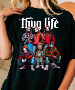 Vintage Thug Life Horror Movie Characters Halloween Costume Shirt