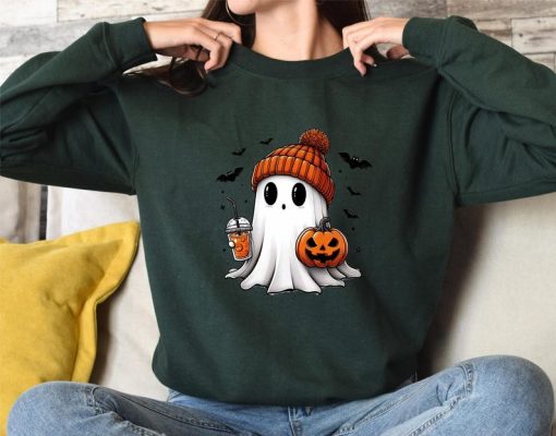 Halloween Cute Ghost Sweatshirt, Funny Halloween Shirt