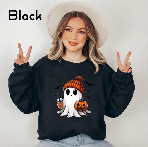 Halloween Cute Ghost Sweatshirt, Funny Halloween Shirt