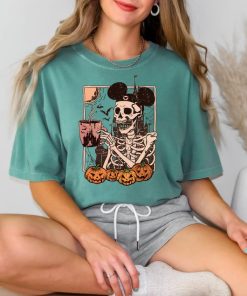 Comfort Colors® Halloween Disneyland Mickey Skeleton Coffee Shirt