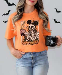 Comfort Colors® Halloween Disneyland Mickey Skeleton Coffee Shirt