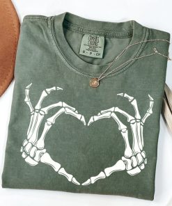 Comfort Colors® Skeleton Hand Shirt, Skeleton Halloween Shirt