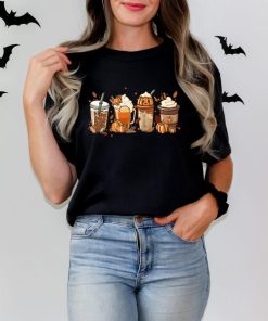 Comfort Colors Fall Coffee Pumpkin Shirt, Coffee Latte Shirt