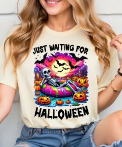 Just Waiting for Halloween Shirt, Cute Spooky Summer Halloween T Shirt