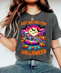 Just Waiting for Halloween Shirt, Cute Spooky Summer Halloween T Shirt