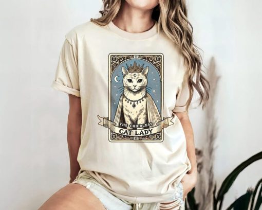 Tarot Card Shirt Childless Cat Lady Shirt Vote Kamala Tee Cat Lover