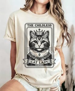 Tarot Card Shirt Childless Cat Lady for Kamala Shirt Cat Lover Gift