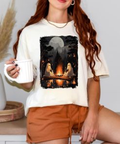 Comfort Colors Camping Halloween Ghost Reading Book Shirt