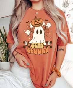 Retro Comfort Colors Ghost Shirt, Cute Fall Halloween Tee