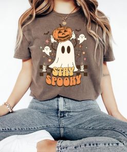 Retro Comfort Colors Ghost Shirt, Cute Fall Halloween Tee