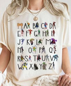 Marvel Alphabet Characters from A to Z Shirt, Disney Teacher T-shirt