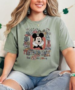 Comfort Colors® Vintage Disney World Map T-Shirt, Mickey Mouse Graphic