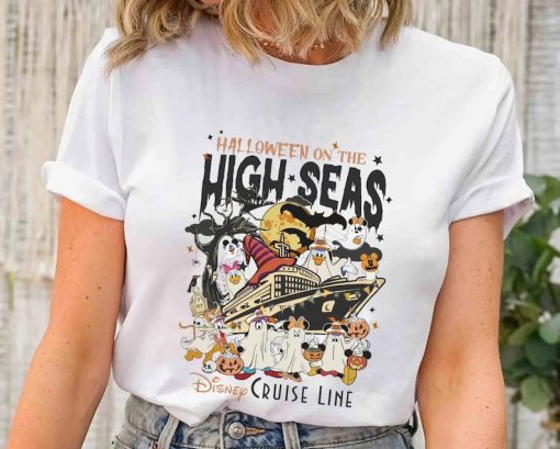 Vintage Disney Cruise Line Halloween On The High Seas 2024 Shirt