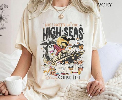 Vintage Disney Cruise Line Halloween On The High Seas 2024 Shirt