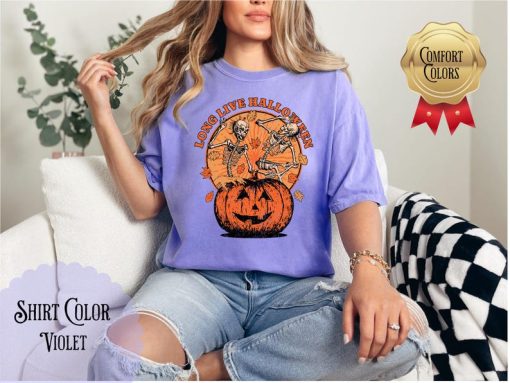 Comfort Colors® Dancing Skeleton Shirt, Retro Halloween Shirt