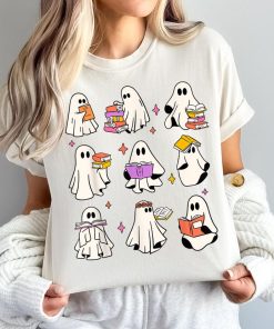 Ghost Reading Books shirt Sweatshirt Bookworm Shirt Halloween Bookish